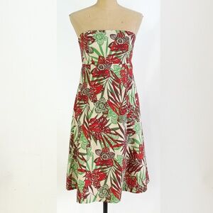 Gap red & green Hawaiian print cotton dress